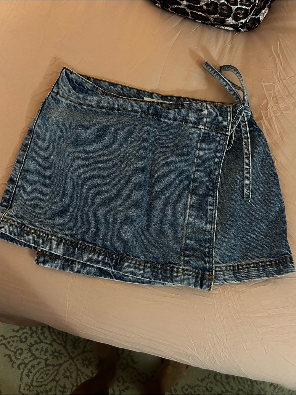 Cotton On Blue Denim Mini Wrap Skirt. Size 4.